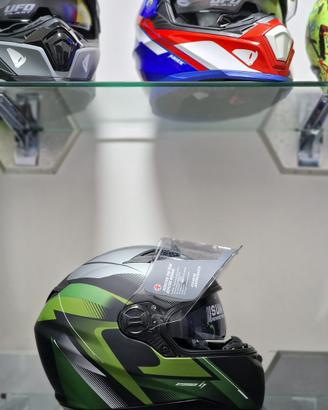 CASCO INTEGRALE STORMER NERO E VERDE FLUO