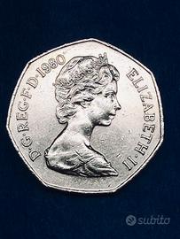 moneta da 50 New Pence del 1980