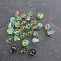 Lotto Biglie in Vetro Vintage "Occhio di Gatto"