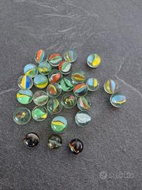 Lotto Biglie in Vetro Vintage "Occhio di Gatto"