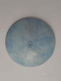 Lotto 5 plafoniere vintage vetro e legno