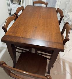 Tavolo nove + 6 sedie vero legno "ALTA CUCINE"