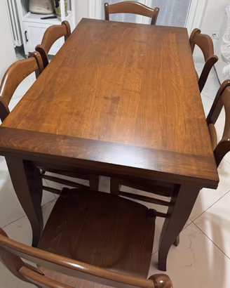 Tavolo nove + 6 sedie vero legno "ALTA CUCINE"