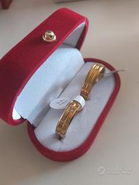 COPPIA FEDI DESIGN RIGHE PLACCATE ORO 18K 