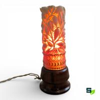 PICCOLA LAMPADA DA TAVOLO ETNICA INTAGLIATA