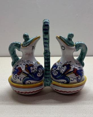 Set Oliera e Acetiera in Ceramica di Deruta