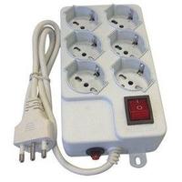 Multipresa elettrica 6 prese shuko + interruttore