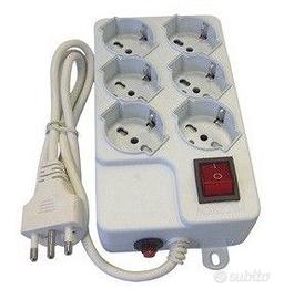 Multipresa elettrica 6 prese shuko + interruttore
