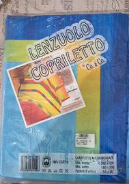 completo matrimoniale lenzuola copriletto cotone 