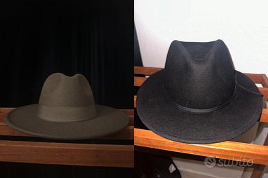 2 Cappelli Fedora (1 nuovo verde, 1 usato nero)