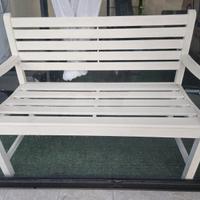 panchina in legno avorio