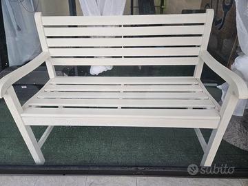 panchina in legno avorio