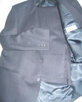 Abito da uomo gessato giacca + pantalone pura lana
