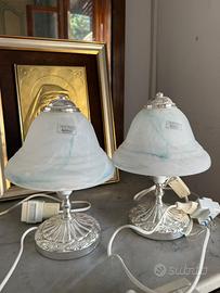 Coppia lampade vintage in vetro tecnica Murano