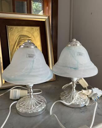 Coppia lampade vintage in vetro tecnica Murano