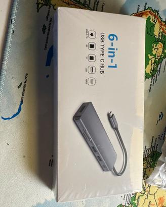 Hub usb 6 in 1 con porta hdmi 4k, usb 3.0, let SD