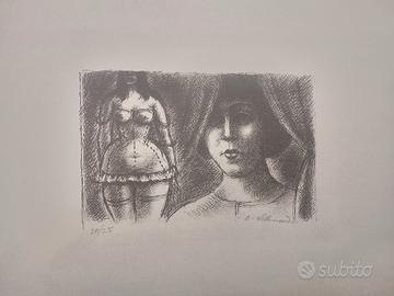 serigrafia vintage Enrico Allimandi no dipinto 