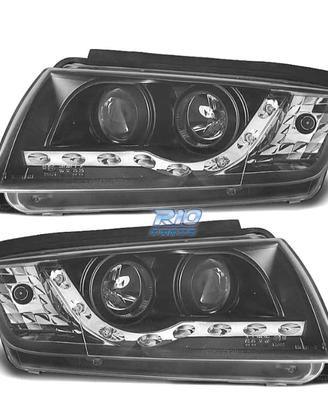 FARI SKODA FABIA 99-07 LUCE DIURNA LED FONDO NERO