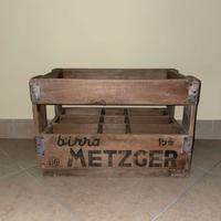 BIRRA METZGER TORINO CASSA LEGNO D'EPOCA