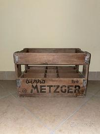 BIRRA METZGER TORINO CASSA LEGNO D'EPOCA