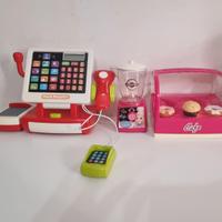 Set , Coffee sop Barbie + cassa registratrice