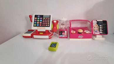 Set , Coffee sop Barbie + cassa registratrice