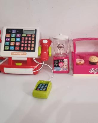 Set , Coffee sop Barbie + cassa registratrice