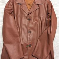 Giacca blazer pelle uomo donna marrone nuova