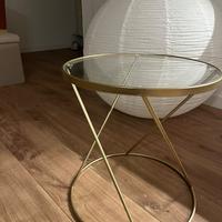 Tavolino basso vetro e oro