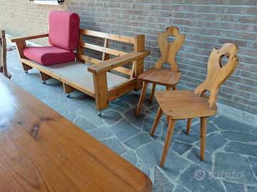 tavolo e sedie legno abete naturale