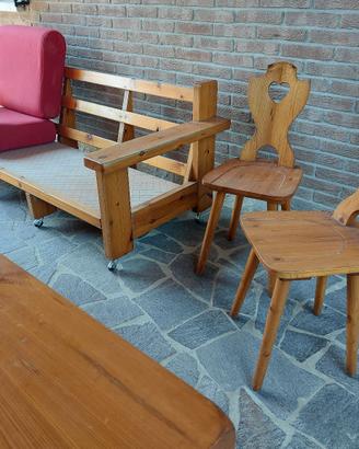 tavolo e sedie legno abete naturale