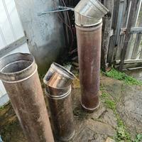 Set 3 tubi in acciaio e 2 gomiti.