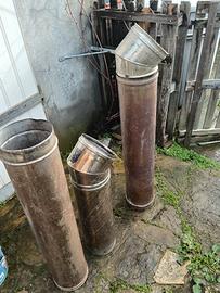 Set 3 tubi in acciaio e 2 gomiti.