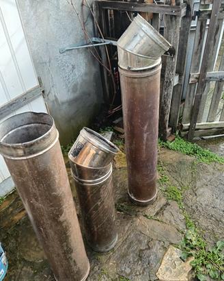 Set 3 tubi in acciaio e 2 gomiti.