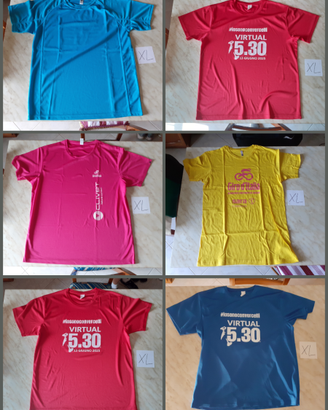 6 Magliette T-Shirt cotone poliestere XL