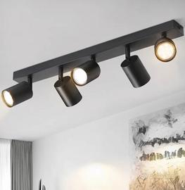 5 Faretti LED neri da soffitto GU10 -Leroy Merlin-
