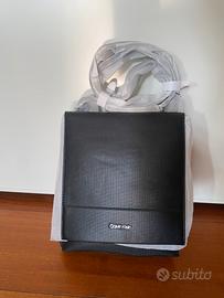 Tracolla Calcin Klein nuova da uomo in pelle nera