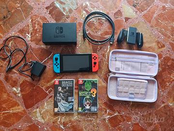 Nintendo switch con accessori + 2 giochi