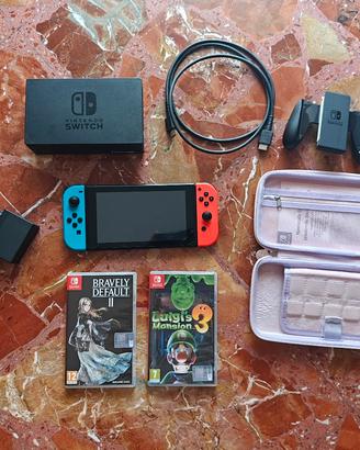 Nintendo switch con accessori + 2 giochi