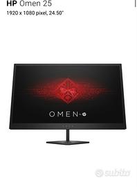 Monitor schermo omen 24,5 full hd 144hz 2hdmi