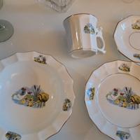 Set piatto, sotto piatto, tazza e sotto tazza