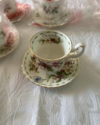 Set 6 tazzine e Piattini Vintage  - Dicembre -