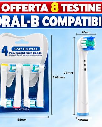 ORAL-B - 8 TESTINE COMPATIBILI SPAZZOLINO ELETTRIC