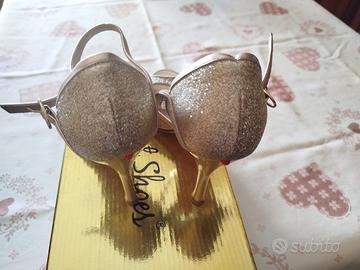 scarpe da tango colore oro
