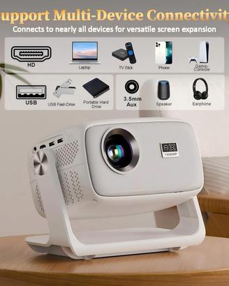 Proiettore 1080P Nativo 16000 Lumen,wifi