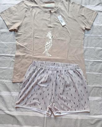 Pigiama Infiore donna tortora e panna xl