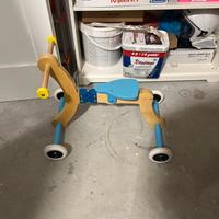 Bicicletta senza pedali in legno