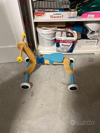 Bicicletta senza pedali in legno