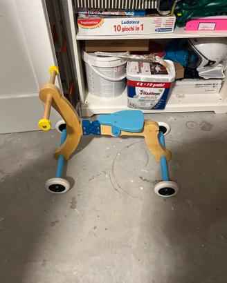 Bicicletta senza pedali in legno