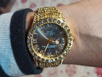 orologio day date brillantato uomo